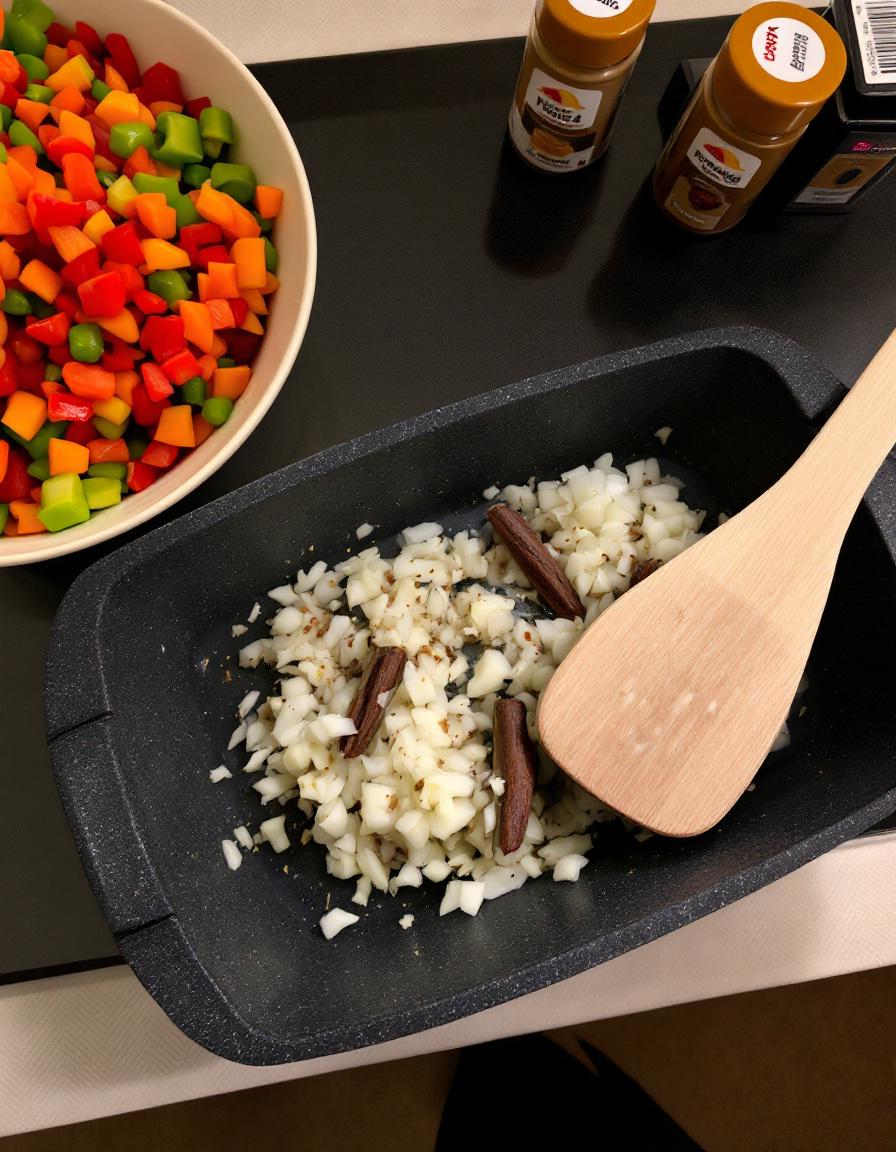The protein mix back in with the vegetables and spices
