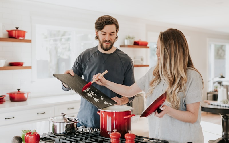 Browning the mince in a hot pan