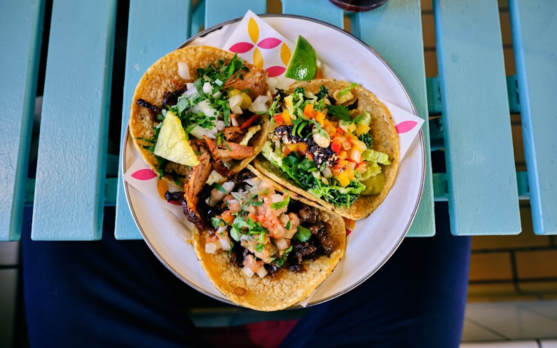 Assembling the tacos